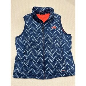 The North Face 550 Down Vest Womens XL Ikat Print Blue Orange